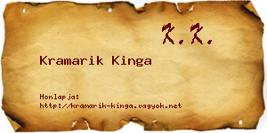 Kramarik Kinga névjegykártya